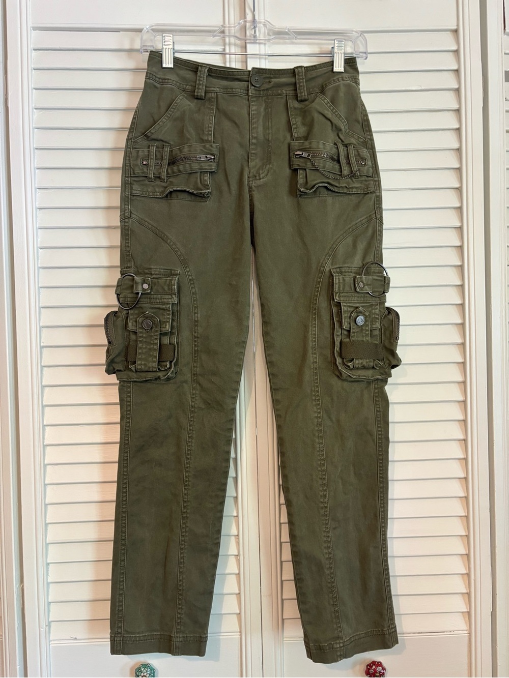 Vintage Free Knight Y2K Japanese Streetwear Cargo Pants Olive Green Military